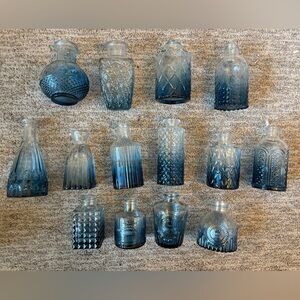 Blue Ombre Small Vases  - Set of 14